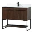 thumbnail image 1 of 40 inch single bathroom vanity in walnut with backsplash, 1 of 8