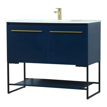 Elegant Decor Sloane 40" MDF and Steel Single Bathroom Vanity in Blue
