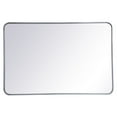 thumbnail image 1 of Soft corner metal rectangular mirror 28x42 inch in Silver, 1 of 5