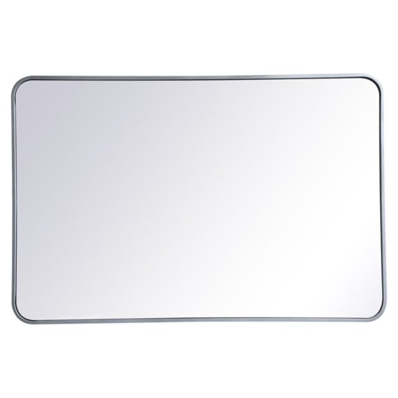 Soft corner metal rectangular mirror 28x42 inch in Silver