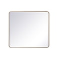 thumbnail image 1 of Soft corner metal rectangular mirror 36x40 inch in Brass, 1 of 9