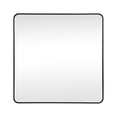 thumbnail image 1 of Soft corner metal square mirror 42x42 inch in Black, 1 of 9
