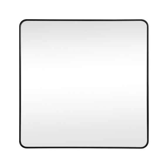 Soft corner metal square mirror 42x42 inch in Black