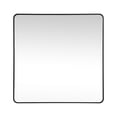 thumbnail image 1 of Soft corner metal square mirror 48x48 inch in Black, 1 of 9
