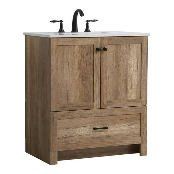 30 inch Single Bathroom Vanity in Natural oak