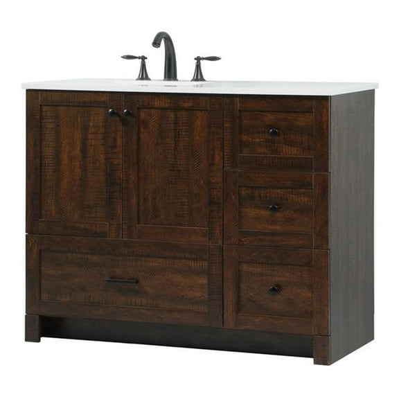 Elegant Decor Soma 42" Aluminum MDF Single Bathroom Vanity in Expresso
