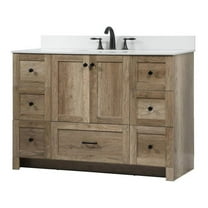 Elegant Decor Soma 48" MDF Single Bathroom Vanity with Backsplash in Natural Oak