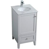 Elegant Decor Sommerville 18" Single Quartz Top Bathroom Vanity in Gray