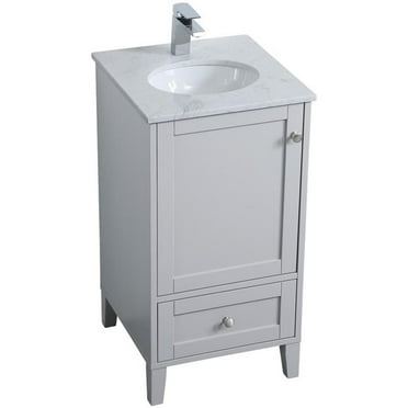 Elegant Decor Sommerville 18" Single Quartz Top Bathroom Vanity in Gray