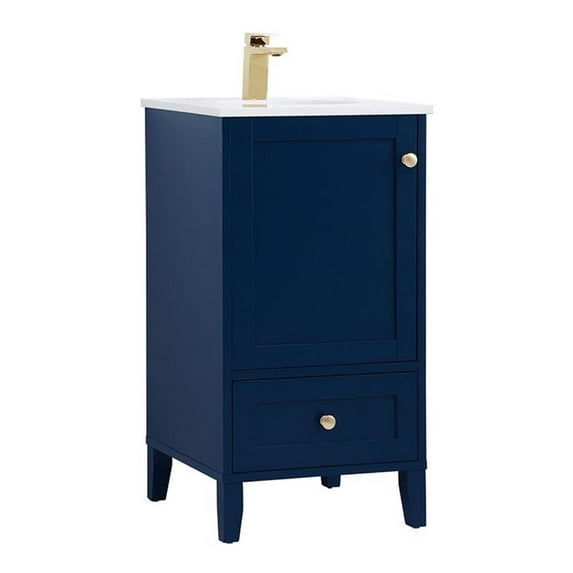 18 inch Single Bathroom Vanity in Blue