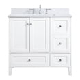 thumbnail image 1 of Elegant Kitchen and Bath 36 inch Single Bathroom Vanity in White with Backsplash, 1 of 8