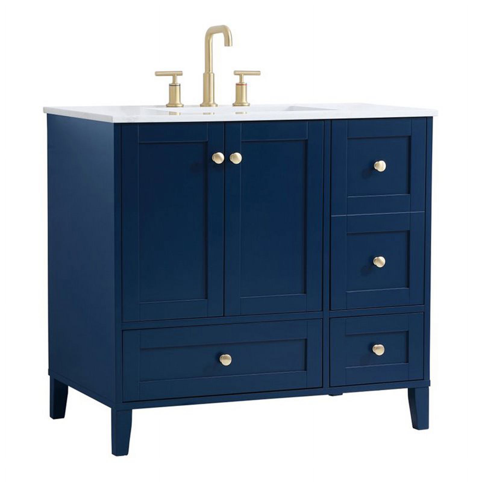 Elegant Decor Sommerville 36" Steel and Wood Single Bathroom Vanity in