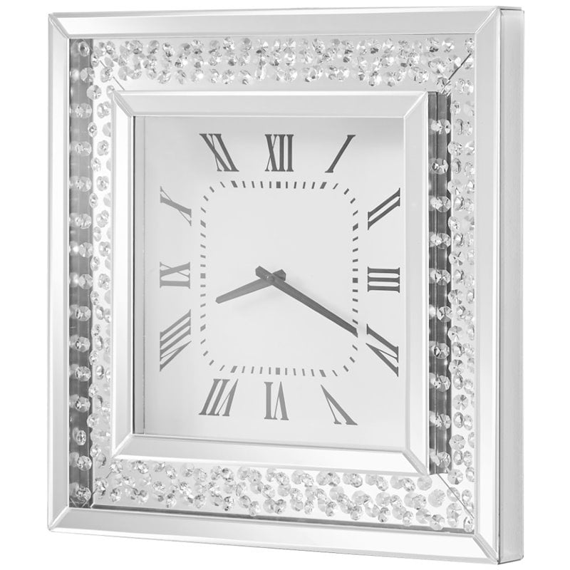 Elegant Decor Sparkle 20" Square Contemporary Clear Crystal Frame Wall