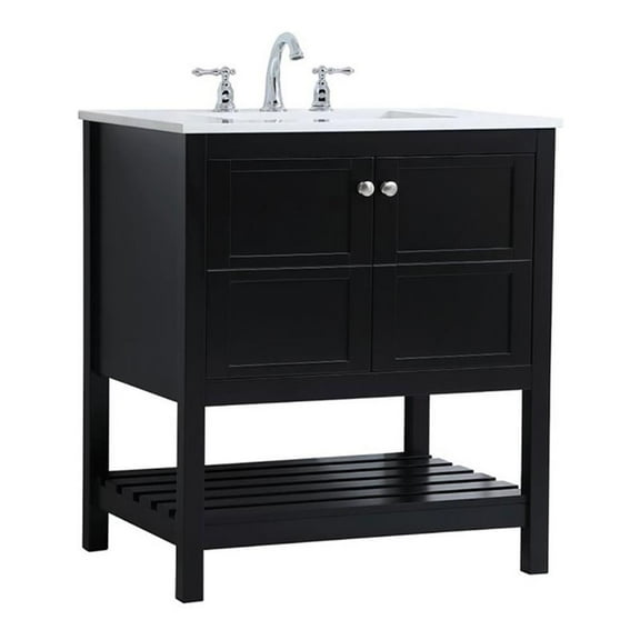 Elegant Kitchen and Bath 30 inch Single Bathroom Vanity in Black