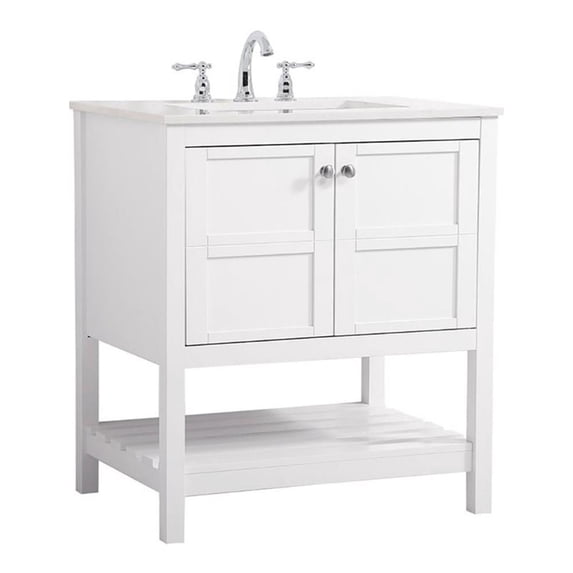 Elegant Kitchen and Bath 30 inch Single Bathroom Vanity in White