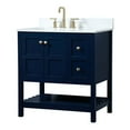 thumbnail image 1 of 32 inch single bathroom vanity in blue with backsplash, 1 of 8