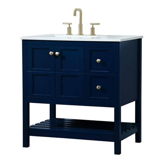 Elegant Kitchen and Bath 32 inch Single bathroom vanity in blue
