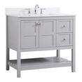 thumbnail image 1 of Elegant Decor Theo 36" Solid Wood Single Bathroom Vanity with Backsplash in Gray, 1 of 8