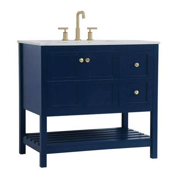 Elegant Kitchen and Bath 36 inch Single Bathroom Vanity in Blue