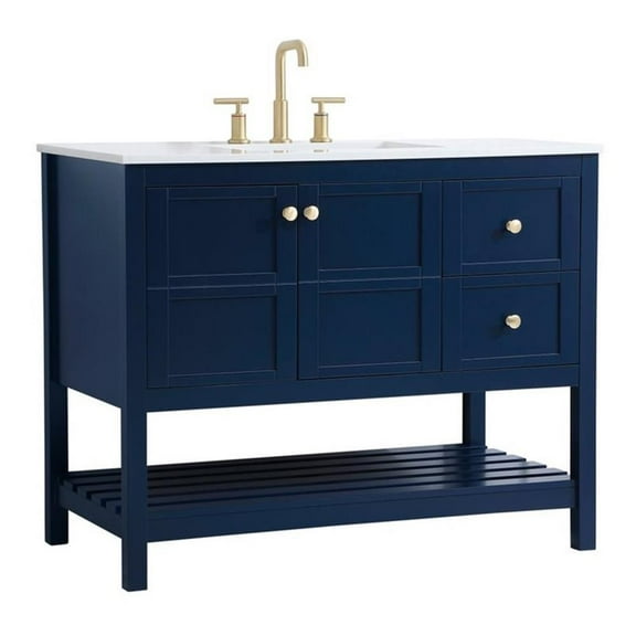 Elegant Kitchen and Bath 42 inch Single Bathroom Vanity in Blue