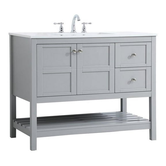 Elegant Kitchen and Bath 42 inch Single Bathroom Vanity in Gray