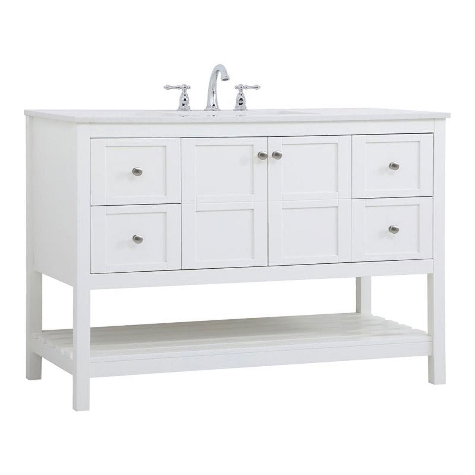 Elegant Decor Theo 48" Steel and Solid Wood Single Bathroom Vanity in ...
