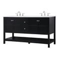 thumbnail image 1 of Elegant Decor Theo 60" Steel and Solid Wood Single Bathroom Vanity in Black, 1 of 8