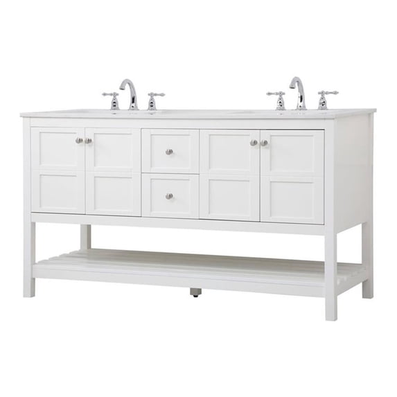 60 inch Single Bathroom Vanity in White