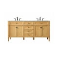 thumbnail image 1 of Elegant Decor Park Avenue 72" Aluminum MDF Double Bathroom Vanity - Natural Wood, 1 of 6