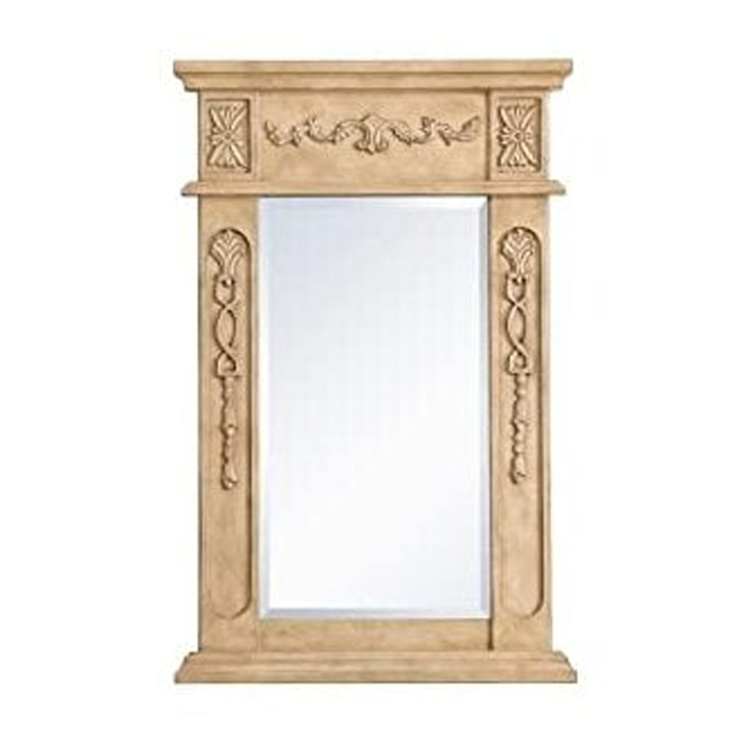 Danville Traditional Rectangular Wood Mirror in Antique Beige 18x28