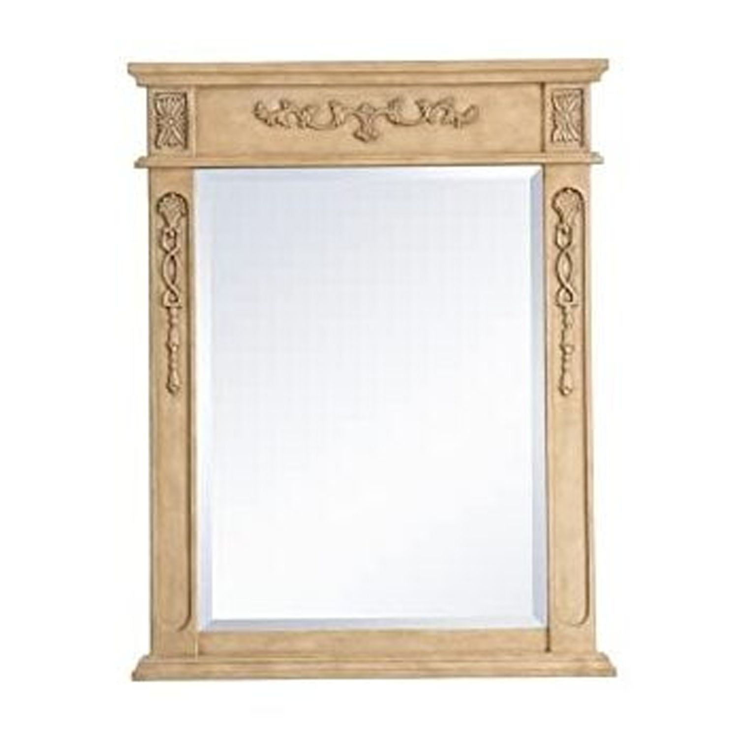 Danville Traditional Wood Frame Mirror 28x36 in Antique Beige