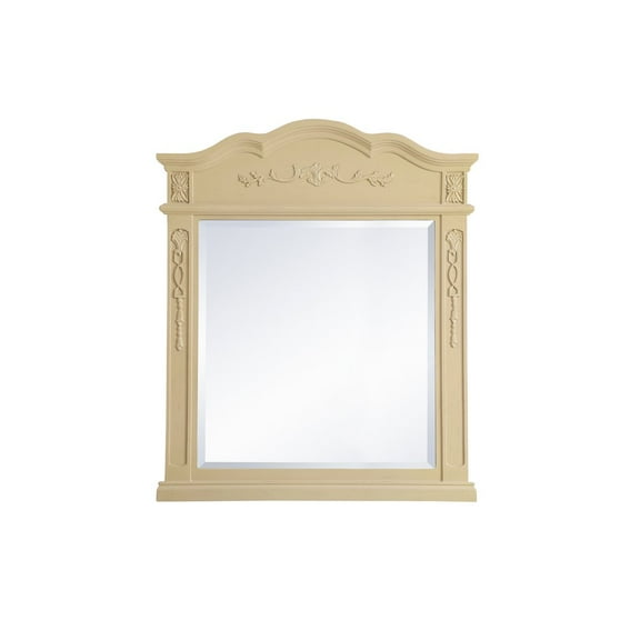 Elegant Decor Wood Frame Mirror 32 Inch X 38 Inch In Light Antique Beige