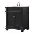 thumbnail image 1 of Elegant Decor Wesley 30" Solid Wood Steel Single Bathroom Vanity Set in Black, 1 of 8