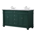 thumbnail image 1 of Elegant Decor Wesley 60" Solid Wood Steel Double Bathroom Vanity Set - Green, 1 of 8