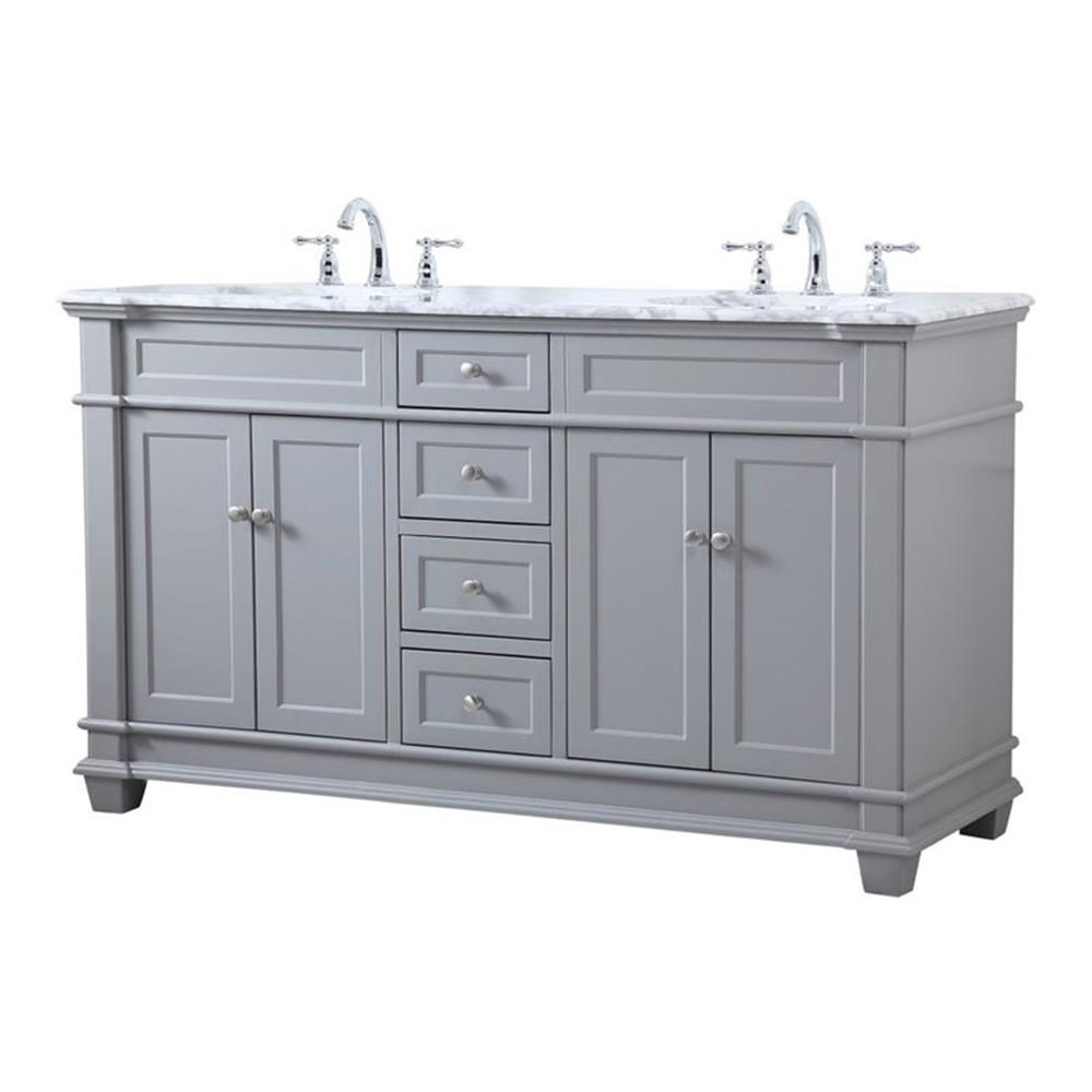 60 inch Double Bathroom Vanity set in Grey - Walmart.com