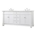thumbnail image 1 of Elegant Decor Wesley 72" Steel and Solid Wood Double Bathroom Vanity Set - White, 1 of 8