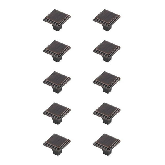 Elegant Decor Wilow 1" Oil-rubbed Bronze Square Knob Multipack (Set of 10)