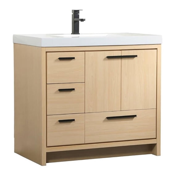 36 inch single bathroom vanity in Maple