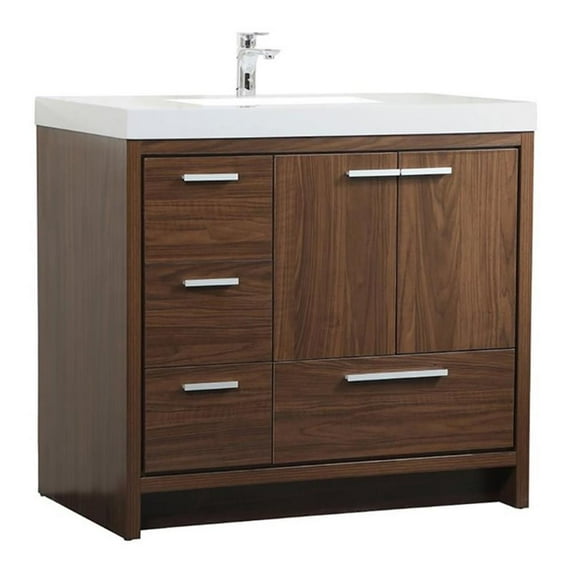Elegant Kitchen and Bath 36 Inch Single Bathroom Vanity In Walnut