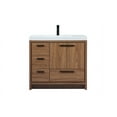 thumbnail image 1 of Elegant Decor Wyatt 36" Aluminum MDF Single Bathroom Vanity in Walnut Brown, 1 of 8