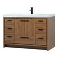 thumbnail image 1 of Elegant Decor Wyatt 48" Aluminum MDF Single Bathroom Vanity in Walnut Brown, 1 of 8
