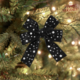 thumbnail image 1 of Elegant Decorative Black Gold Star Christmas Ribbon Roll 2.18 Yards x 0.98 Inch Cloth Fabric Wired Edge for Xmas Tree Wreath Gift Wrapping Holiday Party Home Decorations DIY Craft Supply, 1 of 9