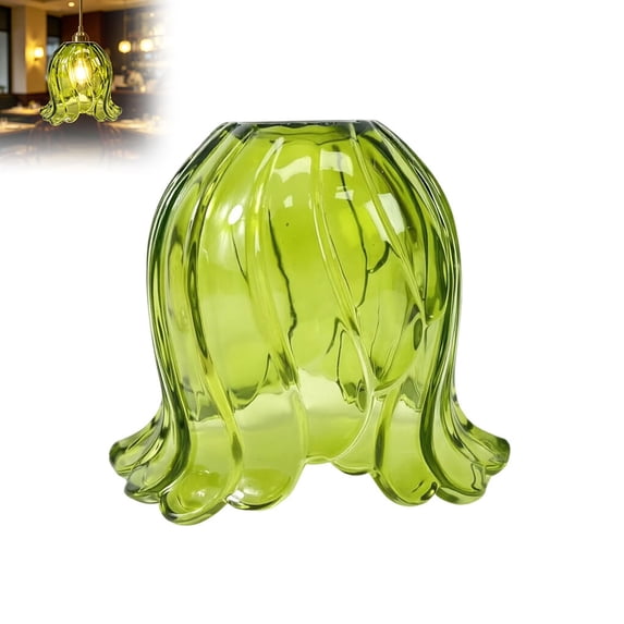Elegant Decorative Glass Lamp Shade Small Lampshades Pendant Light Cover For Lamps Chandelier Fixture Lighting Furniture Protection 6.3X5.1" Home Decor