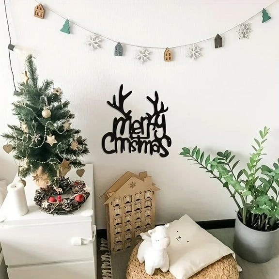 Elegant Deer Antler Metal Wall Decor - Christmas Wrought Iron Decorations For Home, Retail And Event Spaces | Holiday Decor For Modern Home Decor, Room Decor, Bedroom Decor, Waterproof, Wall Decor