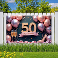 thumbnail image 1 of Elegant Design Banner 50 Celebration Pink Balloons Shiny 50th Birthday for Milestone Party Adult Party Celebration Glamorous Event, 1 of 9