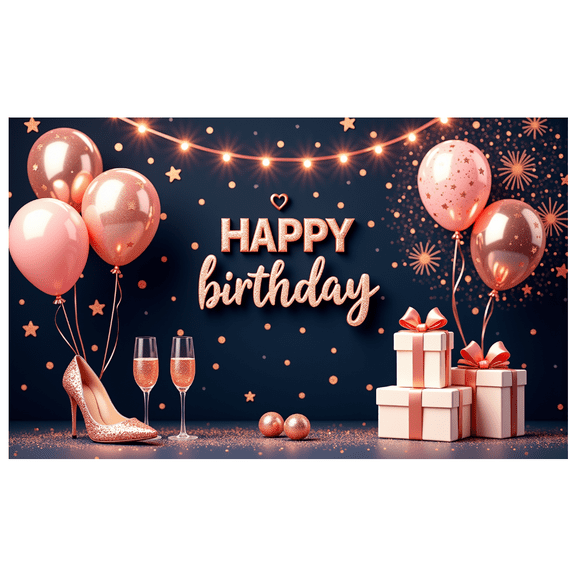 Elegant Design Banner Stylish Balloons Festive Decorations for Adult Party Indoor Celebration Event Background