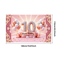 thumbnail image 1 of Elegant Design Birthday Banner 10th Birthday Pink Balloon Celebration Backdrop for Kids Party Event Decoration Anniversary, 1 of 6