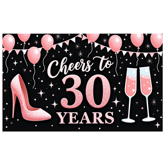 Elegant Design Birthday Banner Cheers 30 Years Party Decoration Elegant Party Balloon for Celebration Event Indoor
