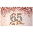 thumbnail image 1 of Elegant Design Birthday Banner Decorative Pattern 65th Celebration for Milestone Event Party Decoration Indoor Use, 1 of 9