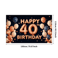 thumbnail image 1 of Elegant Design Happy 40th Birthday Golden Balloons Party Backdrop Celebration Banner for Birthday Event Indoor Decoration, 1 of 7